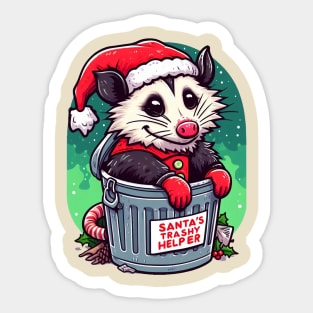 Opossum Christmas Sticker
